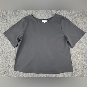 Ripley Rader‎ | Ponte Knit Short Sleeve Top Extended | Size XS (1) | Grey
